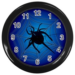 Spider On Web Wall Clock (black) by Amaryn4rt