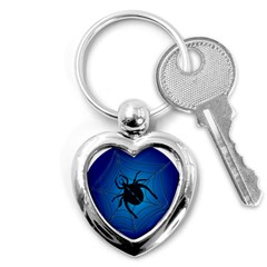 Spider On Web Key Chain (heart) by Amaryn4rt