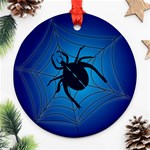 Spider On Web Round Ornament (Two Sides) Front