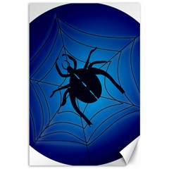 Spider On Web Canvas 12  X 18  by Amaryn4rt