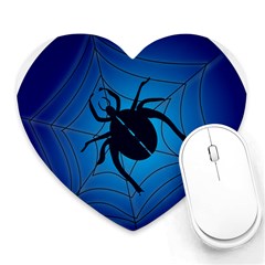 Spider On Web Heart Mousepad by Amaryn4rt