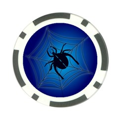 Spider On Web Poker Chip Card Guard by Amaryn4rt