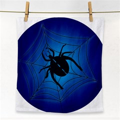 Spider On Web Face Towel by Amaryn4rt