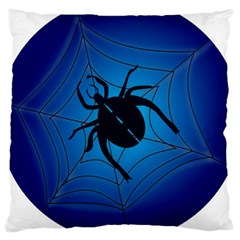 Spider On Web Large Cushion Case (one Side) by Amaryn4rt