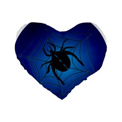 Spider On Web Standard 16  Premium Heart Shape Cushions by Amaryn4rt