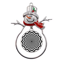 Spider Web Hypnotic Metal Snowman Ornament