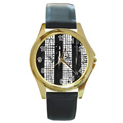 Whitney Museum Of American Art Round Gold Metal Watch by Amaryn4rt