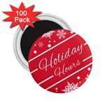 Winter Holiday Hours 2.25  Magnets (100 pack)  Front