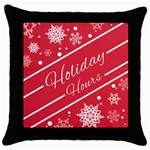 Winter Holiday Hours Throw Pillow Case (Black) Front