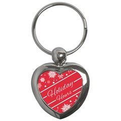 Winter Holiday Hours Key Chain (heart) by Amaryn4rt