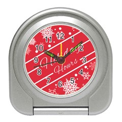 Winter Holiday Hours Travel Alarm Clock by Amaryn4rt