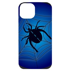 Spider On Web Iphone 14 Black Uv Print Case by Amaryn4rt