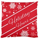 Winter Holiday Hours Large Premium Plush Fleece Cushion Case (One Side) Front