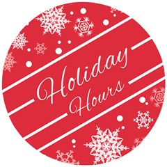 Winter Holiday Hours Wooden Puzzle Round by Amaryn4rt