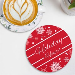 Winter Holiday Hours Uv Print Round Tile Coaster by Amaryn4rt