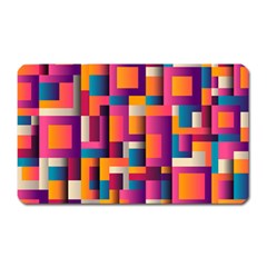 Abstract Background Geometry Blocks Magnet (rectangular) by Amaryn4rt