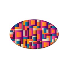 Abstract Background Geometry Blocks Sticker Oval (10 Pack) by Amaryn4rt