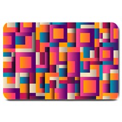 Abstract Background Geometry Blocks Large Doormat by Amaryn4rt