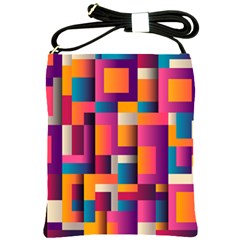 Abstract Background Geometry Blocks Shoulder Sling Bag by Amaryn4rt