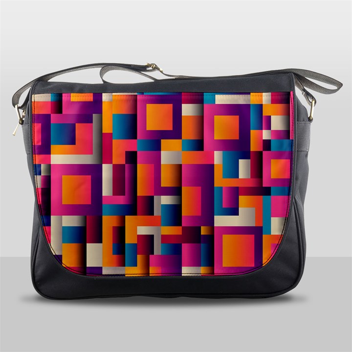 Abstract Background Geometry Blocks Messenger Bag