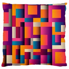 Abstract Background Geometry Blocks Large Cushion Case (one Side) by Amaryn4rt