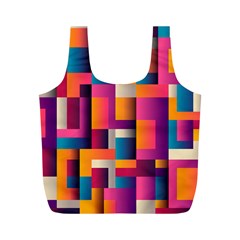 Abstract Background Geometry Blocks Full Print Recycle Bag (m) by Amaryn4rt