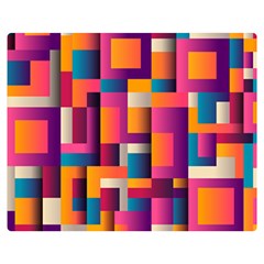 Abstract Background Geometry Blocks Two Sides Premium Plush Fleece Blanket (medium) by Amaryn4rt