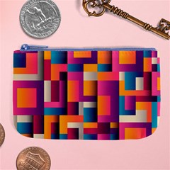 Abstract Background Geometry Blocks Large Coin Purse by Amaryn4rt