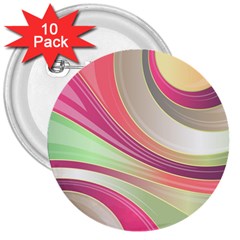 Abstract Colorful Background Wavy 3  Buttons (10 Pack)  by Amaryn4rt