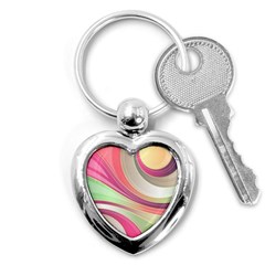 Abstract Colorful Background Wavy Key Chain (heart) by Amaryn4rt