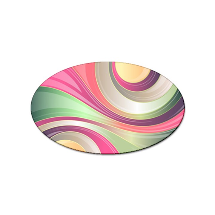 Abstract Colorful Background Wavy Sticker (Oval)