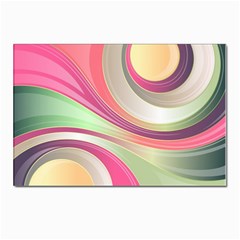 Abstract Colorful Background Wavy Postcards 5  X 7  (pkg Of 10) by Amaryn4rt