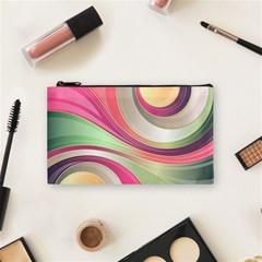 Abstract Colorful Background Wavy Cosmetic Bag (small) by Amaryn4rt