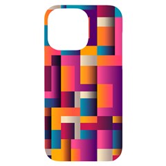 Abstract Background Geometry Blocks Iphone 14 Pro Max Black Uv Print Case by Amaryn4rt