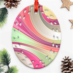 Abstract Colorful Background Wavy Oval Filigree Ornament (two Sides) by Amaryn4rt