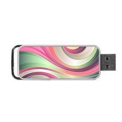 Abstract Colorful Background Wavy Portable Usb Flash (one Side) by Amaryn4rt