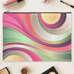 Abstract Colorful Background Wavy Cosmetic Bag (xxxl) by Amaryn4rt