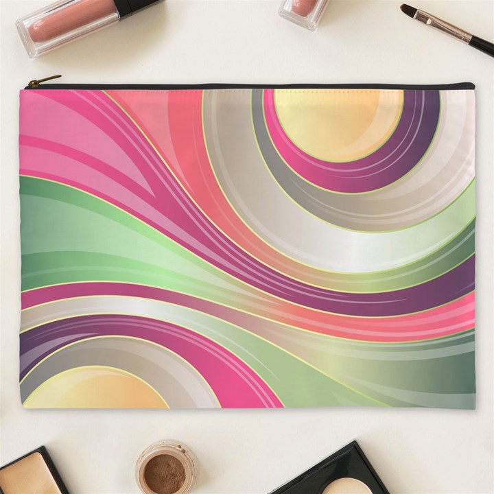 Abstract Colorful Background Wavy Cosmetic Bag (XXXL)