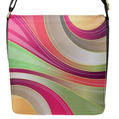 Abstract Colorful Background Wavy Flap Closure Messenger Bag (s) by Amaryn4rt