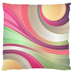 Abstract Colorful Background Wavy Large Premium Plush Fleece Cushion Case (two Sides) by Amaryn4rt