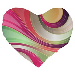 Abstract Colorful Background Wavy Large 19  Premium Flano Heart Shape Cushions by Amaryn4rt