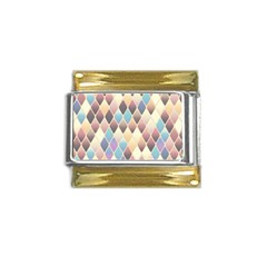 Abstract Colorful Diamond Background Tile Gold Trim Italian Charm (9mm) by Amaryn4rt