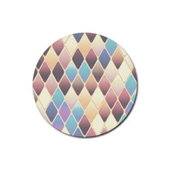 Abstract Colorful Diamond Background Tile Rubber Round Coaster (4 Pack) by Amaryn4rt