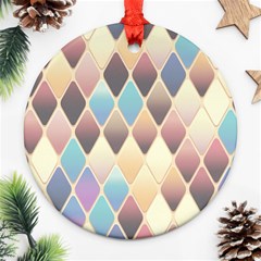 Abstract Colorful Diamond Background Tile Round Ornament (two Sides) by Amaryn4rt