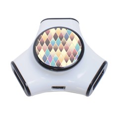 Abstract Colorful Diamond Background Tile 3-port Usb Hub by Amaryn4rt