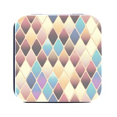 Abstract Colorful Diamond Background Tile Square Metal Box (black) by Amaryn4rt