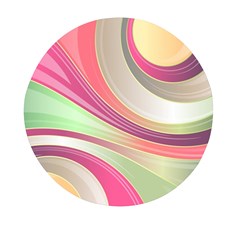 Abstract Colorful Background Wavy Mini Round Pill Box by Amaryn4rt