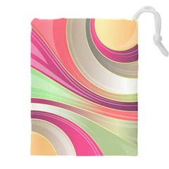 Abstract Colorful Background Wavy Drawstring Pouch (5xl) by Amaryn4rt