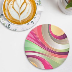 Abstract Colorful Background Wavy Uv Print Round Tile Coaster by Amaryn4rt