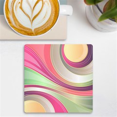 Abstract Colorful Background Wavy Uv Print Square Tile Coaster  by Amaryn4rt